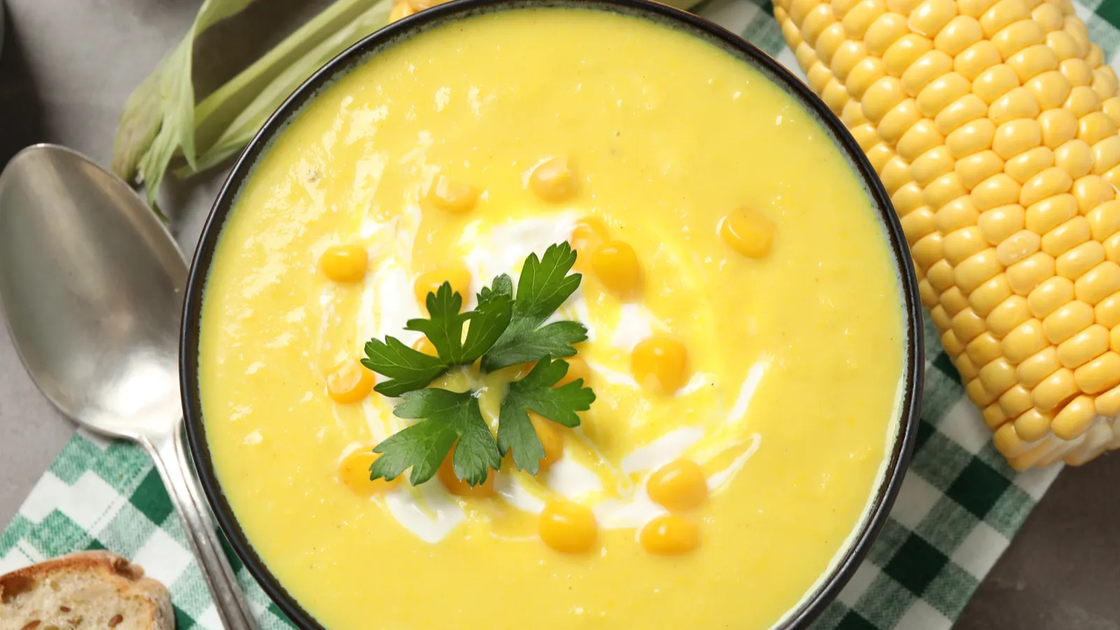 A silky sweet corn soup inspired by Chinese restaurant favorites