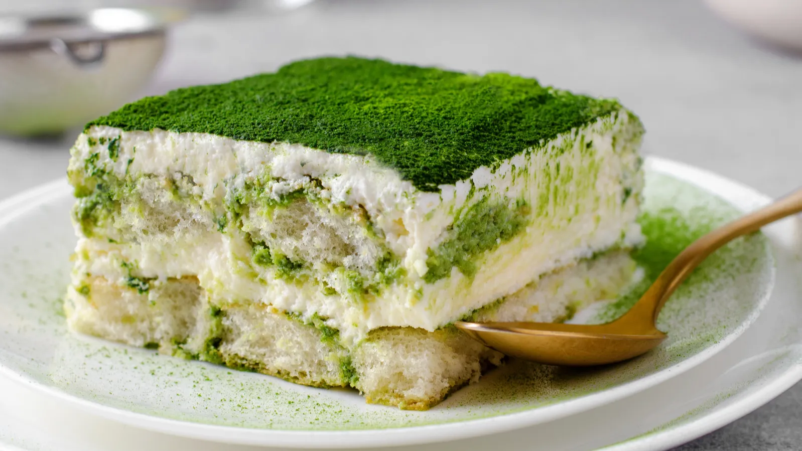 This matcha tiramisu gives the classic Italian dessert a dreamy green tea twist